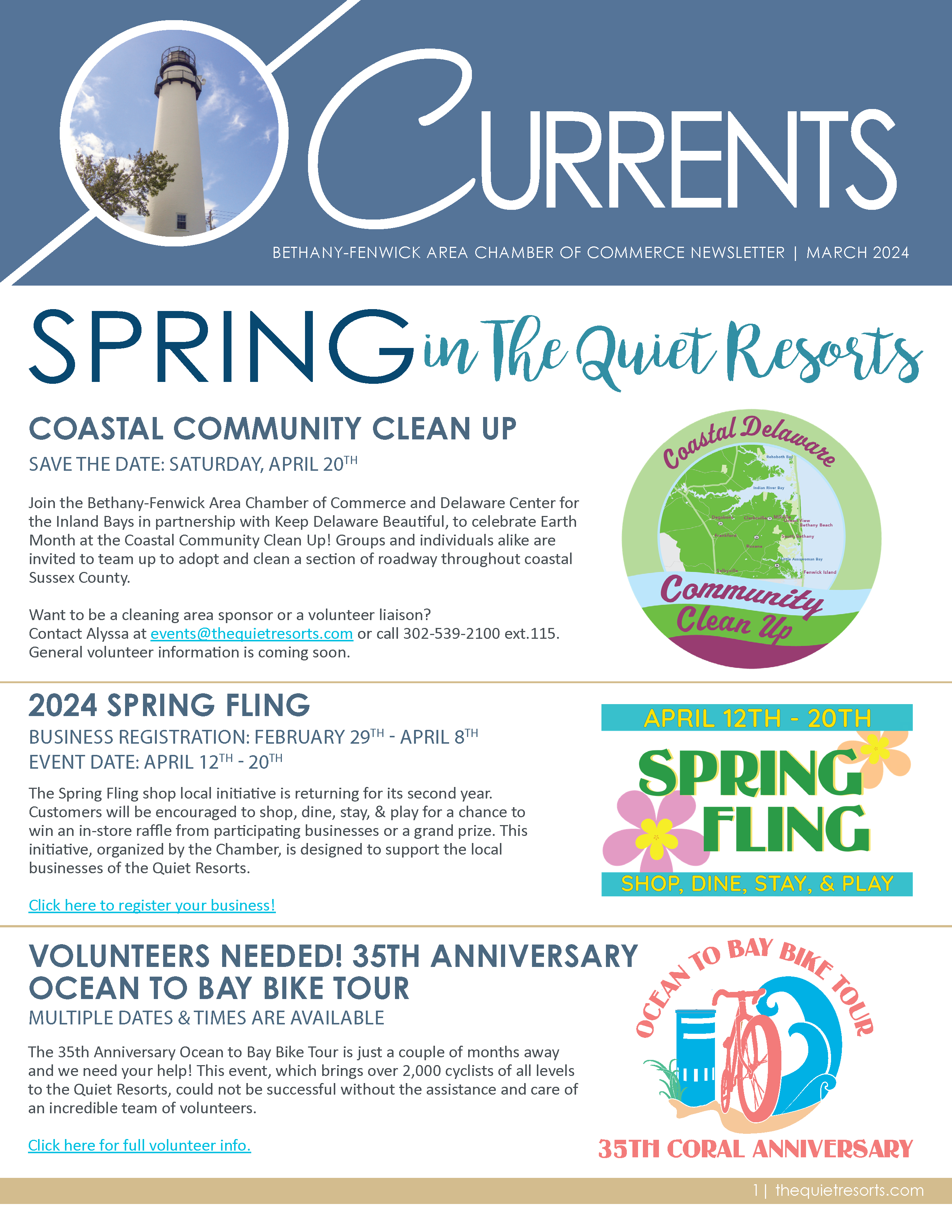 a flyer for the spring in the quiet resort