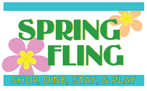 the spring fling logo with flowers on it
