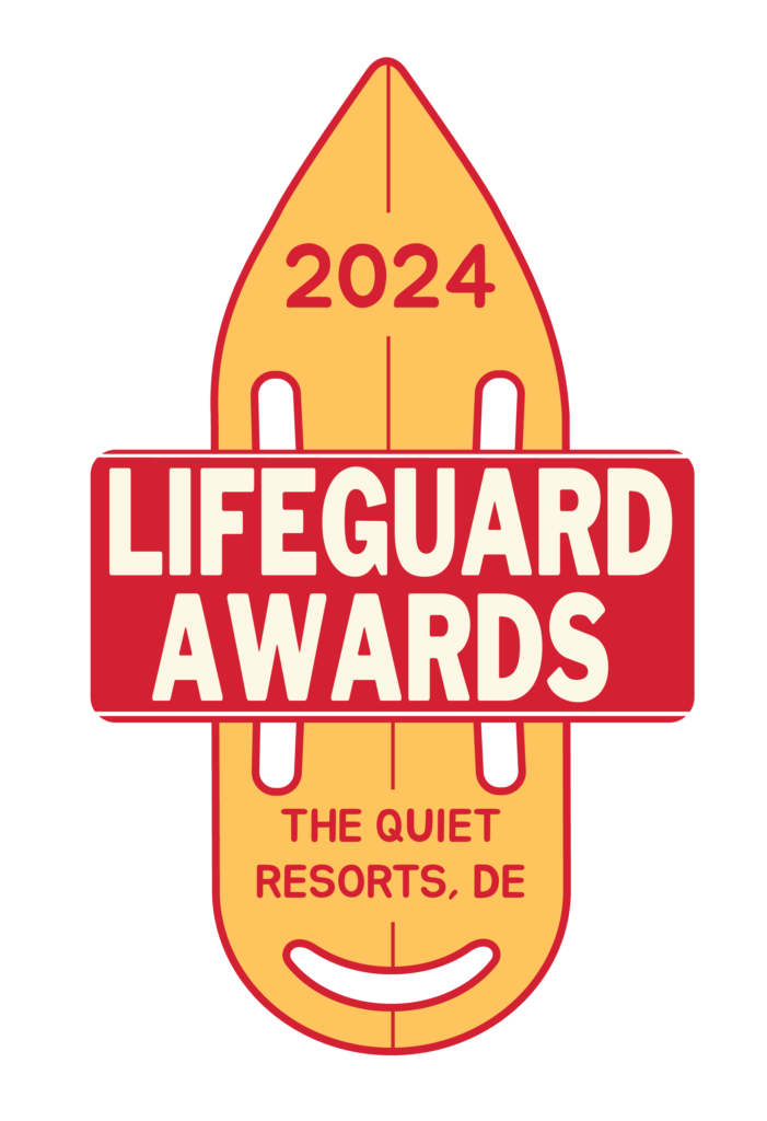 a red and yellow sign that says lifeguard awards